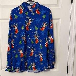 Blue reindeer in stocking Men's Shirt